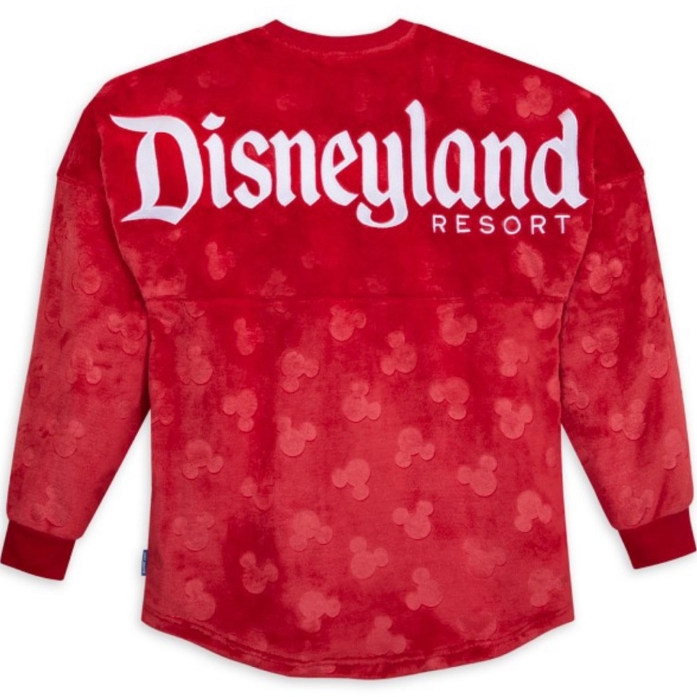 Disney 2024 Disneyland Red Sherpa Plush Velour Mickey Icons Spirit Jersey S